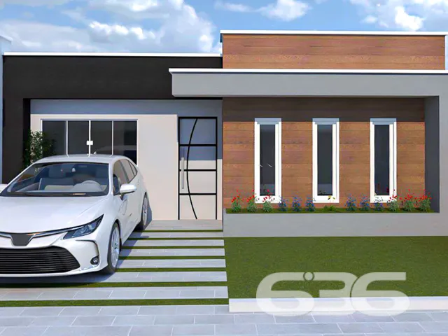 Geminado térreo de esquina, moderno em construção 